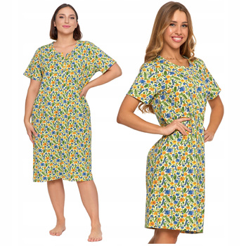 Koszula Nocna Damska Urocza Piżama Kolorowa Wygodna w Kwiaty MORAJ