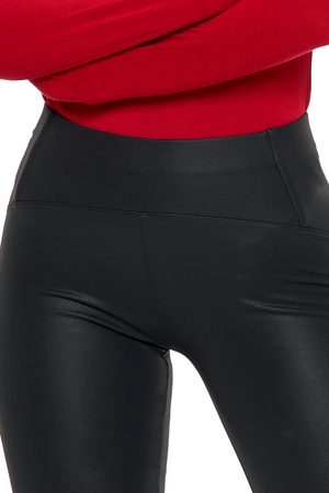Eleganckie LEGGINSY DAMSKIE GETRY w imitujące skórę Wysoki Stan MORAJ 