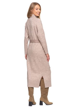 CIEPŁA SUKIENKA DŁUGA DZIANINOWA SUKNIA Z GOLFEM WYGODNA MORAJ