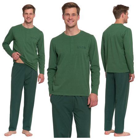 PIŻAMA MĘSKA DWUCZĘŚCIOWA DŁUGI RĘKAW I SPODNIE WYGODNA STYLOWA MORAJ