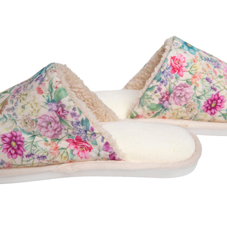 KAPCIE DAMSKIE W KWIATKI LACZKI DOMOWE KLAPKI NA PREZENT MORAJ