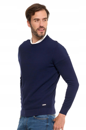 Elegancki SWETER MĘSKI Klasyczny Okrągły Dekolt Modny Kolor MORAJ 