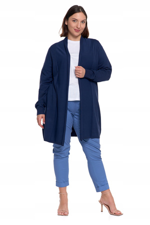 ELEGANCKI KARDIGAN DŁUGI SWETER DAMSKI KLASYCZNA NARZUTKA GŁADKA MORAJ