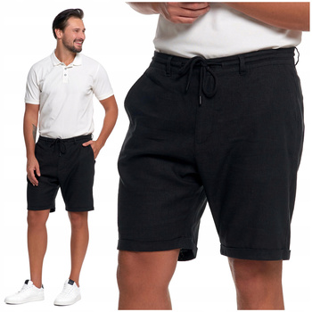 Eleganckie Krótkie Spodenki Męskie Lniane Szorty na Lato Przewiewne MORAJ