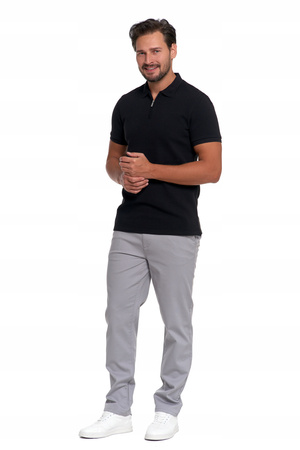 Elegancki T-Shirt Koszulka Polo Polówka Na Zamek Krótki Rękaw MORAJ 