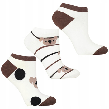 Skarpetki STOPKI DAMSKIE Niskie Skarpety Do Kostki Misie 3-pary MORAJ