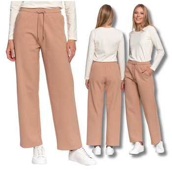 OCIEPLANE SPODNIE DRESOWE DAMSKIE PROSTA NOGAWKA WYSOKI STAN MORAJ