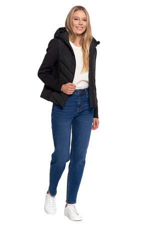 KRÓTKA KURTKA DAMSKA PRZEJŚCIOWA Z KAPTUREM NA JESIEŃ CIEPŁA MORAJ