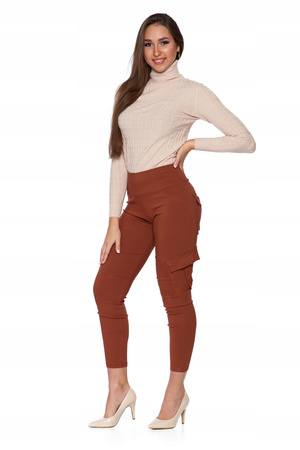 SPODNIE PUSH-UP DAMSKIE Modelujące Pośladki Rurki z Kieszeniami MORAJ 