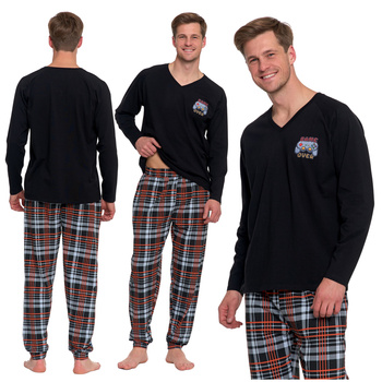 PIŻAMA MĘSKA DWUCZĘŚCIOWA DŁUGI RĘKAW I SPODNIE WYGODNA STYLOWA MORAJ