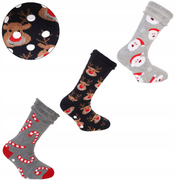 Skarpetki Świąteczne ABS Ciepłe THERMO Moraj