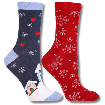 ŚWIĄTECZNE SKARPETY ZE WSTĄŻKĄ SKARPETKI PREZENT NA ŚWIĘTA MORAJ 2PAK