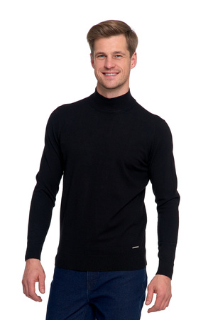 ELEGANCKI SWETER MĘSKI PÓŁGOLF KLASYCZNY GŁADKI MODNY DOPASOWANY MORAJ