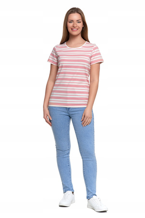 T-SHIRT DAMSKI w Paski Luźna Koszulka Bluzka z Krótkim Rękawem MORAJ 