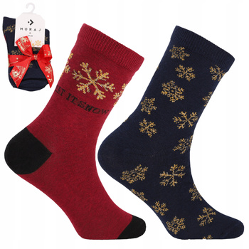 Skarpetki Dziecięce Świąteczne PREZENT NA ŚWIĘTA MIKOŁAJKI MORAJ 2PAK