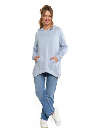 LUŹNA BLUZA DAMSKA DRESOWA OVERSIZE PRZEZ GŁOWĘ Z KAPTUREM MORAJ