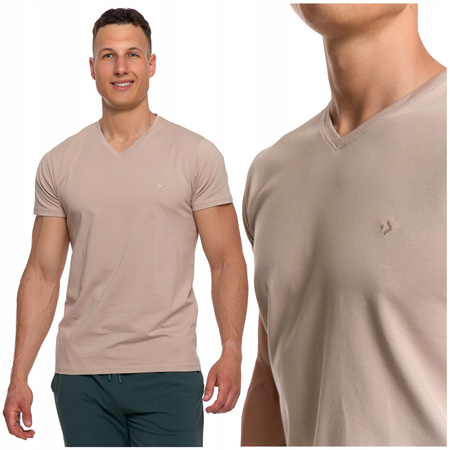 T-SHIRT MĘSKI PREMIUM Koszulka z Krótkim Rękawem Gładka Slim Fit MORAJ 