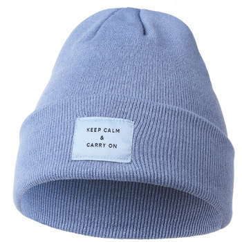 Czapka Damska Zimowa Beanie klasyczna z naszywką Modna Ciepła Prążek MORAJ