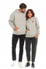 BLUZA UNISEX z Kapturem Luźna Szara Nadruk Męska i Damska MORAJ 