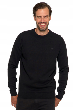 Elegancki SWETER MĘSKI Bawełniany z Okrągłym Dekoltem Ciepły MORAJ 