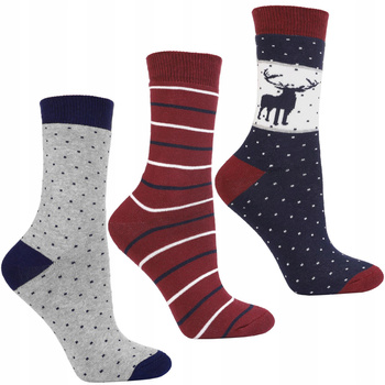 Skarpetki Świąteczne Skarpety na Święta Frotte PREZENT 3-pak MORAJ