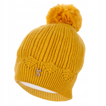 Czapka damska z pomponem na zimę Ciepła MORAJ