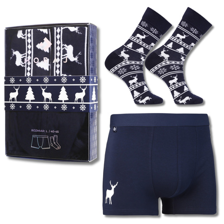 ZESTAW ŚWIĄTECZNY BOKSERKI SKARPETY PREZENT NA ŚWIĘTA MIKOŁAJKI MORAJ