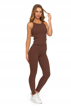 TOP DAMSKI Sportowa Koszulka Bez Rękawów Prążkowana Stylowa MORAJ