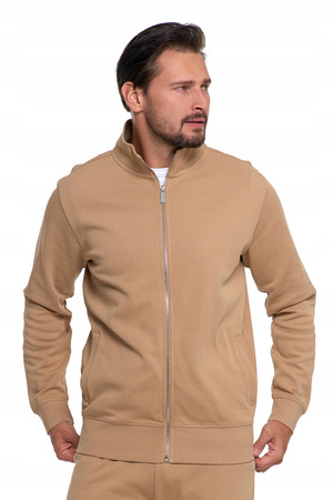 BLUZA MĘSKA Dresowa Rozpinana ze Stójką Gładka z Kieszeniami MORAJ 