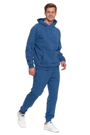 ELEGANCKA BLUZA MĘSKA OCIEPLANA Z WYSOKĄ STÓJKĄ ROZPINANA GŁADKA MORAJ