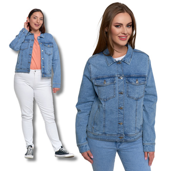 JEANSOWA KURTKA DAMSKA KLASYCZNA JEANS MODNA STYLOWA PRZEJŚCIOWA MORAJ