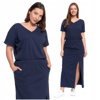 SUKIENKA DAMSKA MAXI z Rozcięciem Długa Gładka Suknia na Lato MORAJ