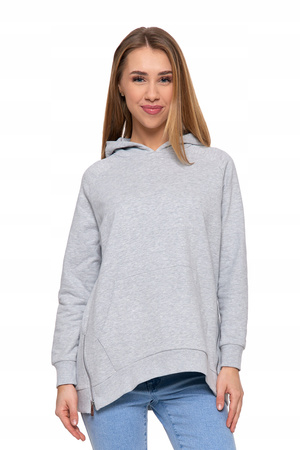 LUŹNA BLUZA DAMSKA DRESOWA OVERSIZE PRZEZ GŁOWĘ Z KAPTUREM MORAJ