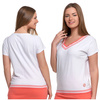 Bluzka Damska Koszulka Bawełniana T-Shirt Dekolt V Krótki Rękaw MORAJ 