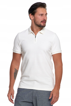 Elegancki T-Shirt Koszulka Polo Polówka Na Zamek Krótki Rękaw MORAJ 