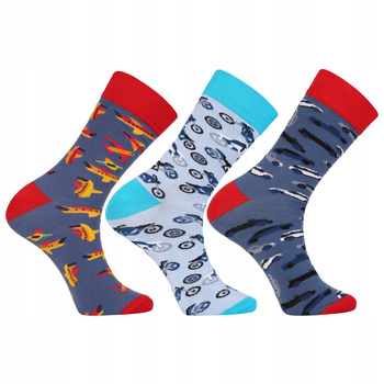 Skarpetki Wysokie Męskie Garniturowe Wysokie Kolorowe MORAJ 3-pary