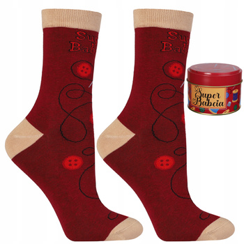 Skarpetki w Puszce na DZIEŃ BABCI Prezentowe Opakowanie 1-para MORAJ