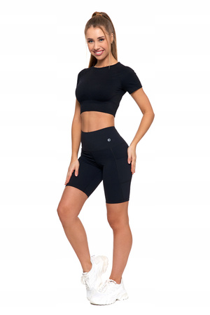 Legginsy Kolarki Szorty Damskie Sportowe Wysoki Stan z Kieszeniami MORAJ 