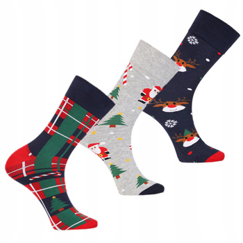 SKARPETKI ŚWIĄTECZNE MĘSKIE PREZENT NA ŚWIĘTA RENIFERY 3 PAK MORAJ
