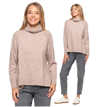 ELEGANCKI GOLF SWETER DAMSKI WYDŁUŻONY TYŁ MODNY MORAJ