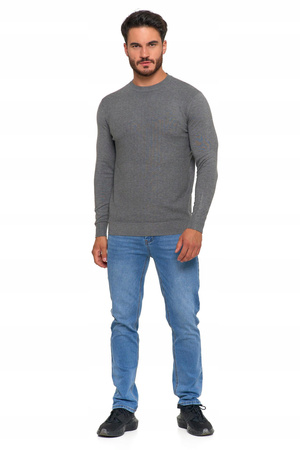 Sweter Męski Elegancki Modny Okrągły Dekolt Klasyczny Wiskoza MORAJ 