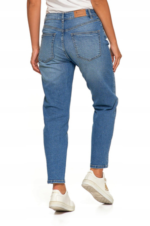 Spodnie Mom Fit Jeansowe Damskie z Wysokim Stanem Luźne Jeansy MORAJ 