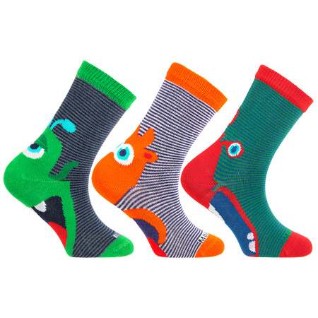 SKARPETY DZIECIĘCE MORAJ WYSOKIE SKARPETKI KOLOROWE POTWORKI 3-PAR