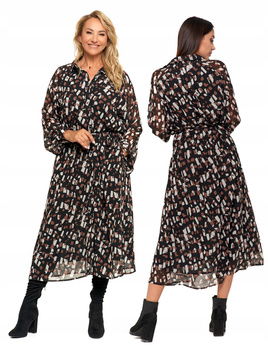 Sukienka Midi Damska Zwiewna z wiązaniem MORAJ