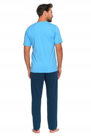 Piżama Męska T-Shirt Krótki Rękaw Długie Spodnie Klasyczna MORAJ 