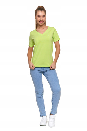T-Shirt Damski Luźna Koszulka Bawełna PREMIUM Wygodna Dekolt V MORAJ 