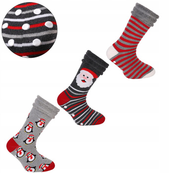 Skarpetki Świąteczne ABS Ciepłe THERMO Moraj