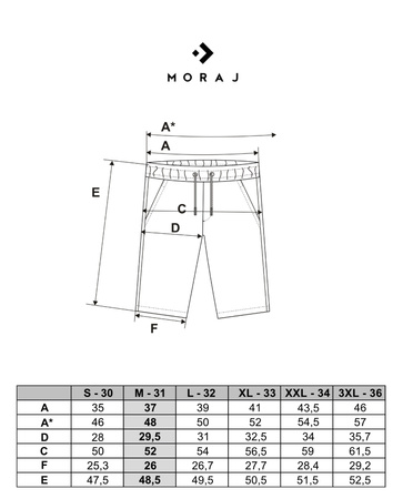 Krótkie Spodenki Męskie Eleganckie Szorty Bawełniane Wiązane MORAJ 
