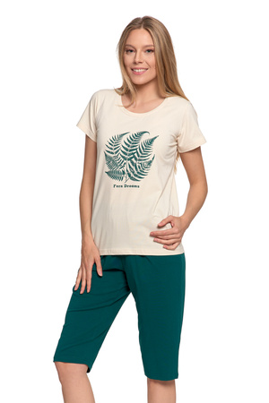 PIŻAMA DAMSKA DWUCZĘŚCIOWA MORAJ T-SHIRT KRÓTKI RĘKAW 3/4 SPODNIE