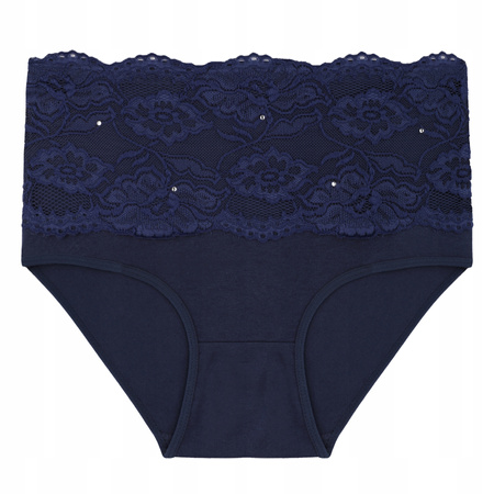 Majtki Damskie Figi Wysoki Stan Koronka Subtelne Plus Size 4-PAK MORAJ 